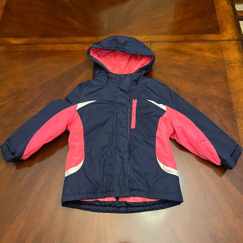 Healthtex Size 3T Outerwear Jacket, Pink/Blue/White with hood